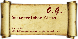 Öszterreicher Gitta névjegykártya
